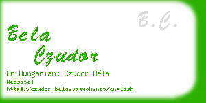 bela czudor business card