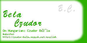 bela czudor business card